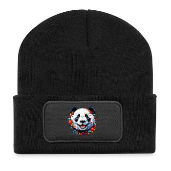 Panda - Recycelte Patch Beanie - Schwarz - Vorne