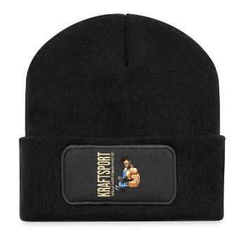 Training ist der Grundstein... - Recycelte Patch Beanie - Schwarz - Vorne