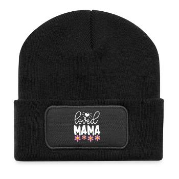 Geliebte Mama - Recycelte Patch Beanie - Schwarz - Vorne