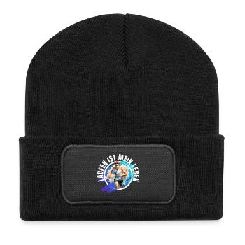 Laufen ist mein Leben - Recycelte Patch Beanie - Schwarz - Vorne