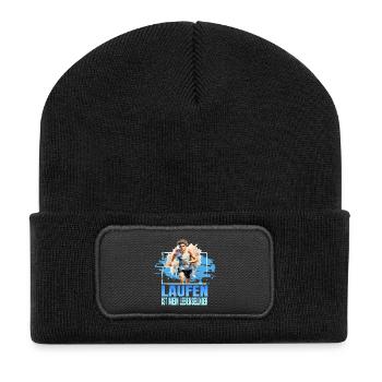 Laufen ist mein Lebenselixier - Recycelte Patch Beanie - Schwarz - Vorne