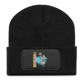 Basketball - Recycelte Patch Beanie - Schwarz - Vorne