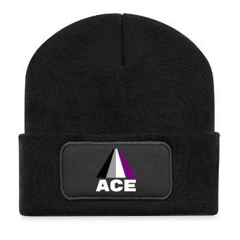 Asexual, asexuality, ace - Recycled Patch Beanie - black - Front
