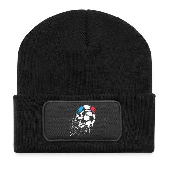 Fußball Frankreich Team Ball Explosion Symbol Logo - Recycelte Patch Beanie - Schwarz - Vorne