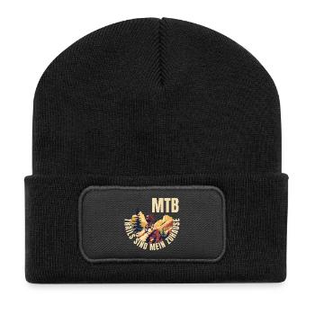 Trails sind mein Zuhause - Recycelte Patch Beanie - Schwarz - Vorne