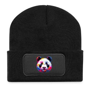 Panda - Recycelte Patch Beanie - Schwarz - Vorne