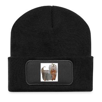Yorkshire terrier Sticker - Recycled Patch Beanie - black - Front