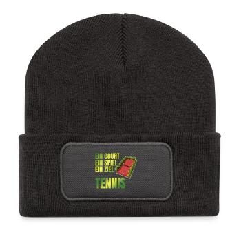 Ein Court - Ein Spiel - Ein Ziel - Tennis - Recycelte Patch Beanie - Dunkelgrau - Vorne