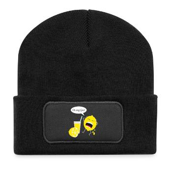 Funny lemon design - Recycled Patch Beanie - black - Front