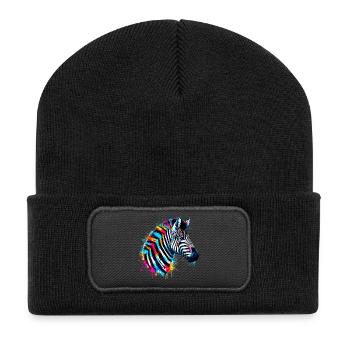 Zèbre - Beanie recyclé à patch - noir - Devant
