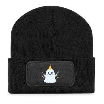 süßer Partygeist - Recycelte Patch Beanie - Schwarz - Vorne