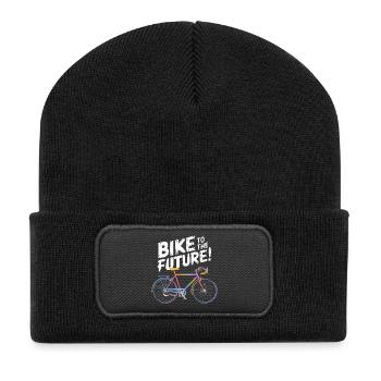 Futuristic Bicycle Design - Recycled Patch Beanie - black - Front