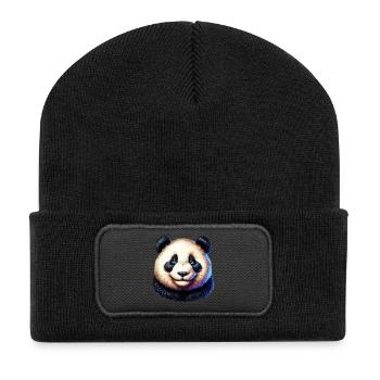 Panda - Recycelte Patch Beanie - Schwarz - Vorne