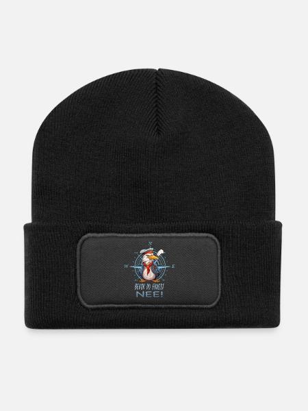 Bevor du fragst, Nee - Recycelte Patch Beanie - Schwarz