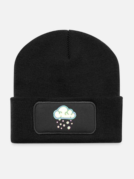 Pastel cloud and snow - Recycled Patch Beanie - black