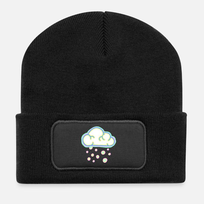 Pastel cloud and snow - Recycled Patch Beanie - black