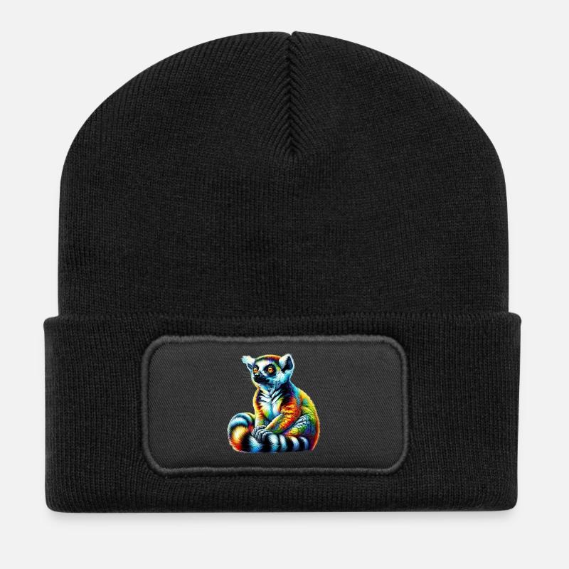 Lemur - Recycelte Patch Beanie - Schwarz