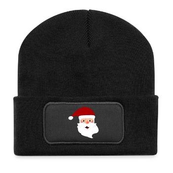 SANTA CLAUS. CHRISTMAS. MERRY CHRISTMAS. MERRY CHRISTMAS - Recycled Patch Beanie - black - Front