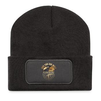 Das Tor zur Welt Flensburg - Recycelte Patch Beanie - Dunkelgrau - Vorne