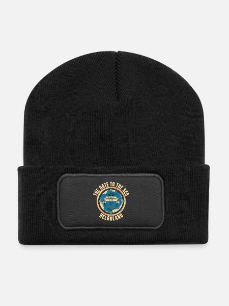 The Gate to the Sea - Helgoland - Recycelte Patch Beanie - Schwarz