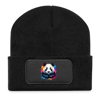 Panda - Recycelte Patch Beanie - Schwarz - Vorne