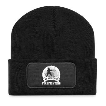 I'd rather be in the fire department - Recycled Patch Beanie - black - Front