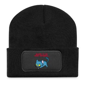 Chat manga détendu - Beanie recyclé à patch - noir - Devant