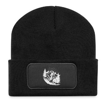 MTB Mountainbike - Recycelte Patch Beanie - Schwarz - Vorne