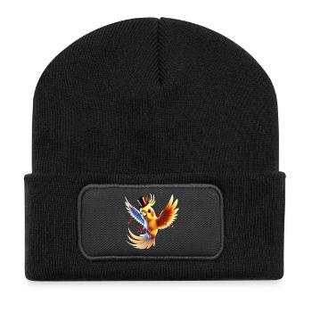 Cockatiel is partying - Recycled Patch Beanie - black - Front