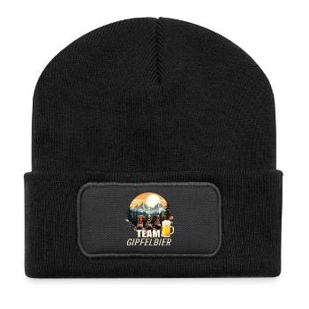 Team Gipfelbier - Recycelte Patch Beanie - Schwarz - Vorne