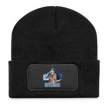 Bergmadl - Recycelte Patch Beanie - Schwarz - Vorne