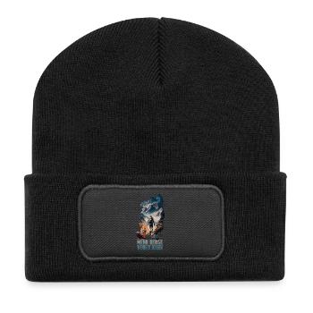 Mehr Berge - Weniger Sorgen - Recycelte Patch Beanie - Schwarz - Vorne