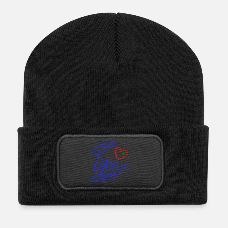 Lynn mit Herz und Kleeblatt - Recycelte Patch Beanie - Schwarz