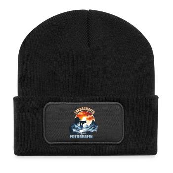 Landschafts Fotografin - Recycelte Patch Beanie - Schwarz - Vorne