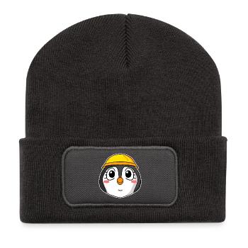 Pinguin Baustelle - Recycelte Patch Beanie - Dunkelgrau - Vorne