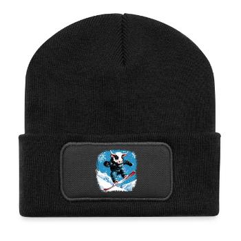 Snowboard cows - Recycled Patch Beanie - black - Front