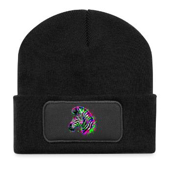 Zebra - Recycelte Patch Beanie - Schwarz - Vorne