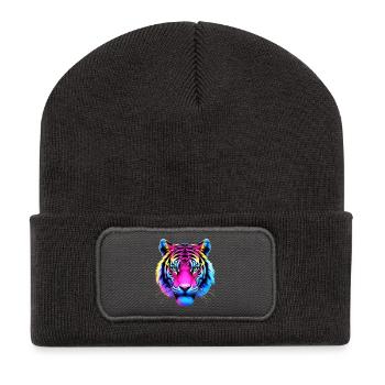 Neon Tiger - Recycled Patch Beanie - dark grey - Front