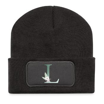 L Monogram, Floral, Personalizable - Recycled Patch Beanie - dark grey - Front