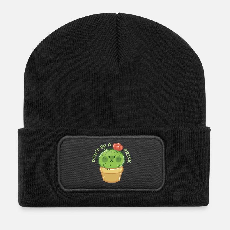 Cactus avec du caractère - Ne soyez pas un - Beanie recyclé à patch - noir
