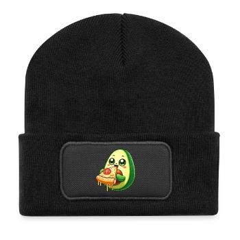 Avocado Pizza Liebhaber italienische Pizza - Recycelte Patch Beanie - Schwarz - Vorne
