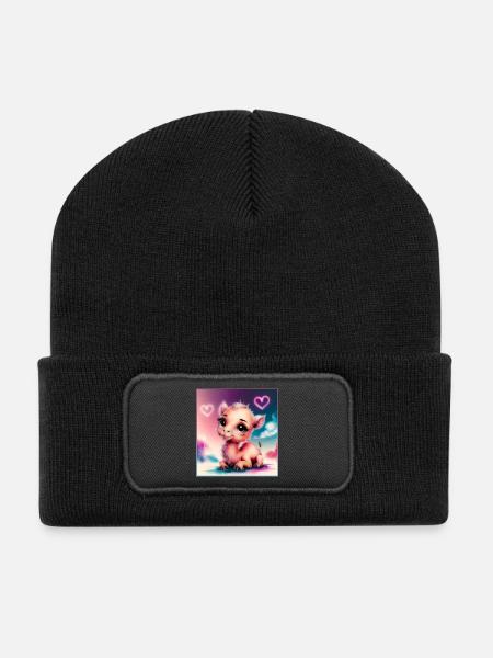 Bébé chameau - Beanie recyclé à patch - noir