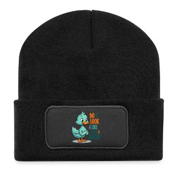 Funny Duck Quote – Do I Look Like I Give a Duck? - Recycled Patch Beanie - black - Front