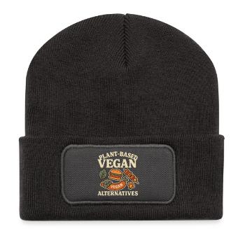 Be Veggie - Recycelte Patch Beanie - Dunkelgrau - Vorne