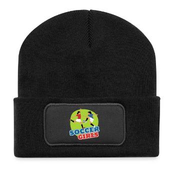 Filles de football - Beanie recyclé à patch - noir - Devant