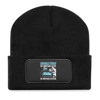 Fishing Is Importanter - Recycled Patch Beanie - black - Front