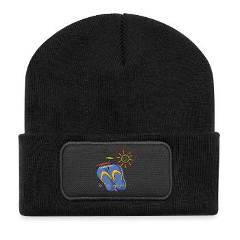 Holidays by the sea - Recycled Patch Beanie - black - Front