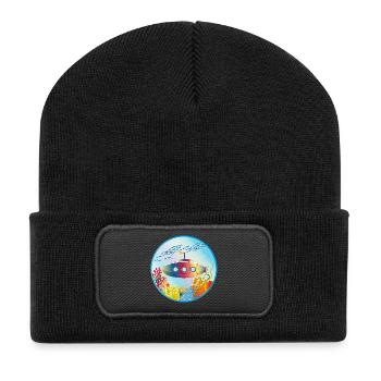 Colorful submarine in tropical coral reef - Recycled Patch Beanie - black - Front