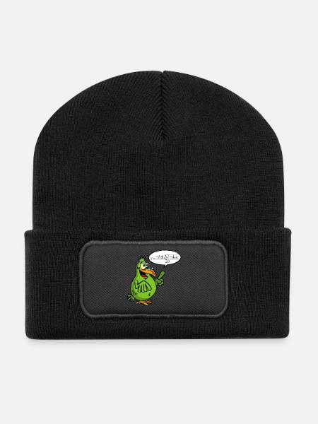 Intelligenter Vogel - Recycelte Patch Beanie - Schwarz