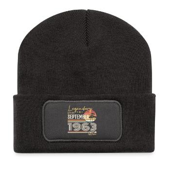 September 1963 Born in September 1963 September 1963 - Recycled Patch Beanie - dark grey - Front